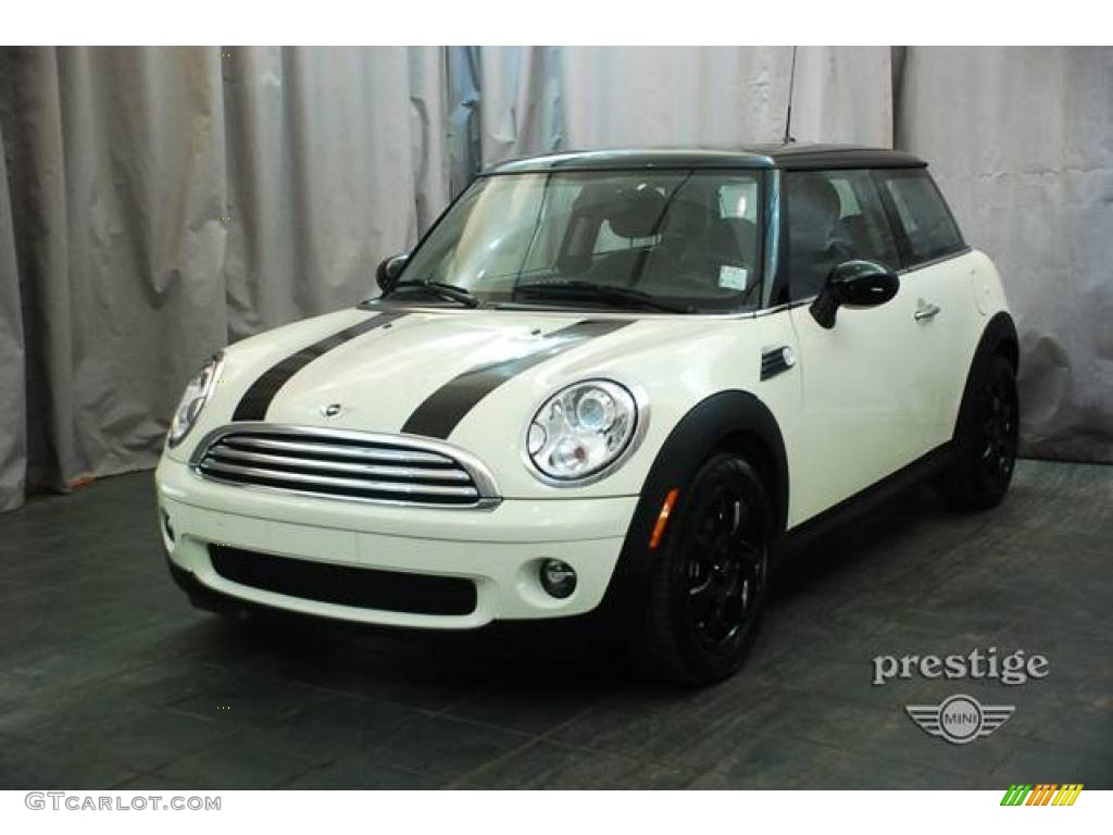 2009 Cooper Hardtop - Pepper White / Lounge Carbon Black Leather photo #1