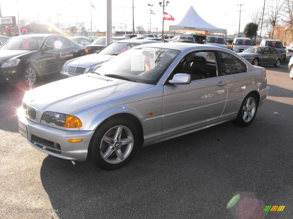 2000 3 Series 328i Coupe - Titanium Silver Metallic / Black photo #2