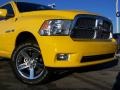 2009 Detonator Yellow Dodge Ram 1500 Sport Quad Cab 4x4  photo #3