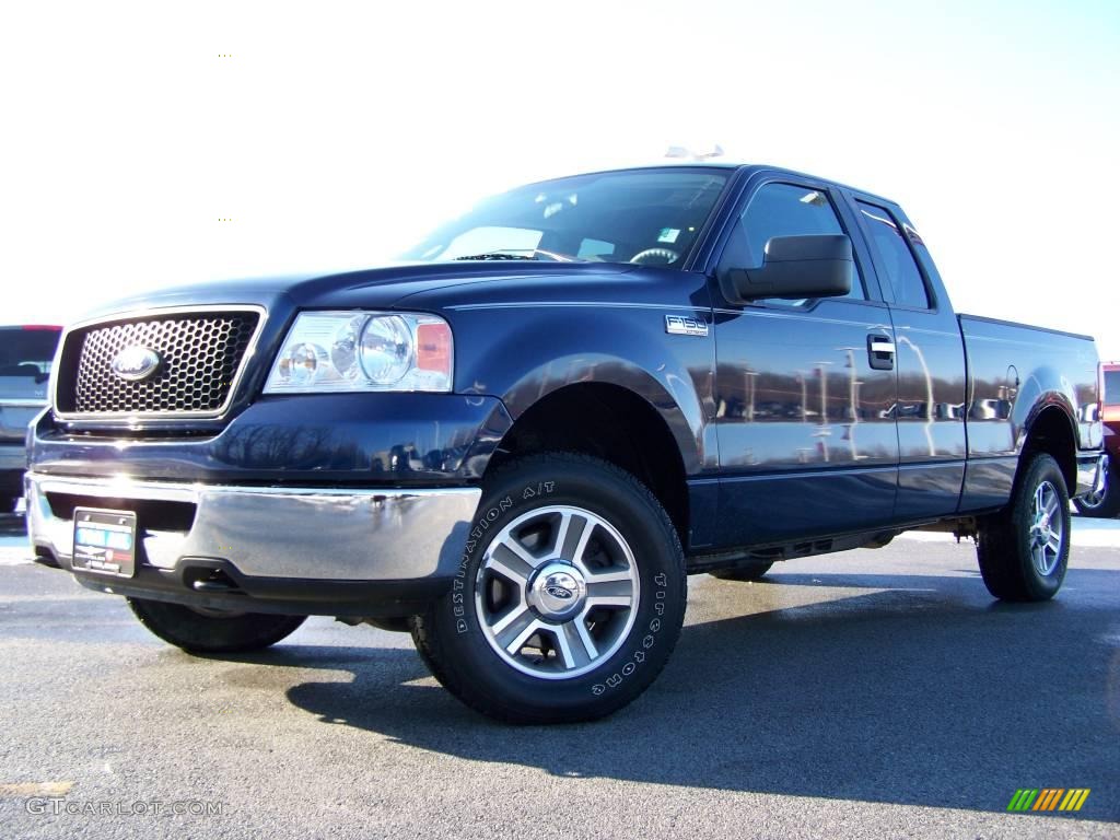 2006 F150 XLT SuperCab 4x4 - True Blue Metallic / Medium/Dark Flint photo #5