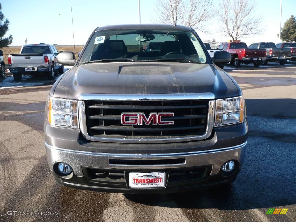 2010 Sierra 1500 SLE Extended Cab 4x4 - Storm Gray Metallic / Ebony photo #2