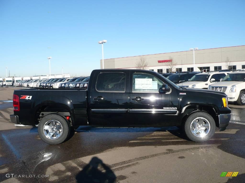 2010 Sierra 1500 SLT Crew Cab 4x4 - Onyx Black / Light Titanium/Ebony photo #3