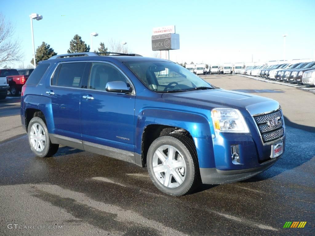 2010 Terrain SLT AWD - Atlantic Blue Metallic / Light Titanium photo #1
