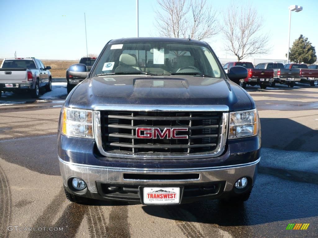 2009 Sierra 2500HD SLT Crew Cab 4x4 - Midnight Blue Metallic / Dark Titanium/Light Titanium photo #2