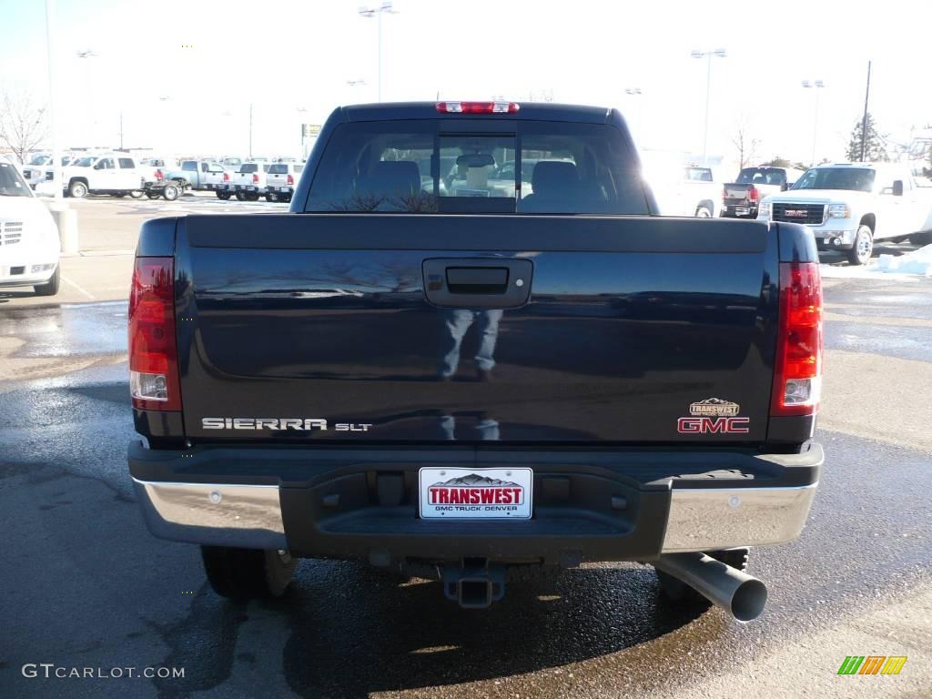 2009 Sierra 2500HD SLT Crew Cab 4x4 - Midnight Blue Metallic / Dark Titanium/Light Titanium photo #4