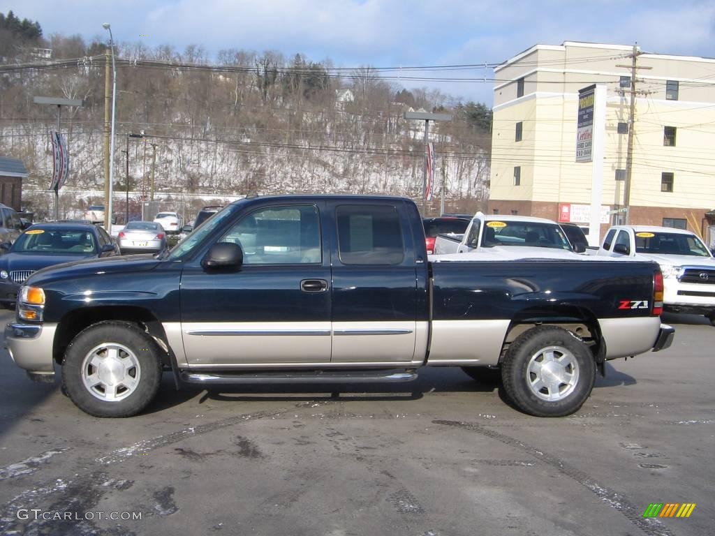 2006 Sierra 1500 SLT Extended Cab 4x4 - Deep Blue Metallic / Pewter photo #3