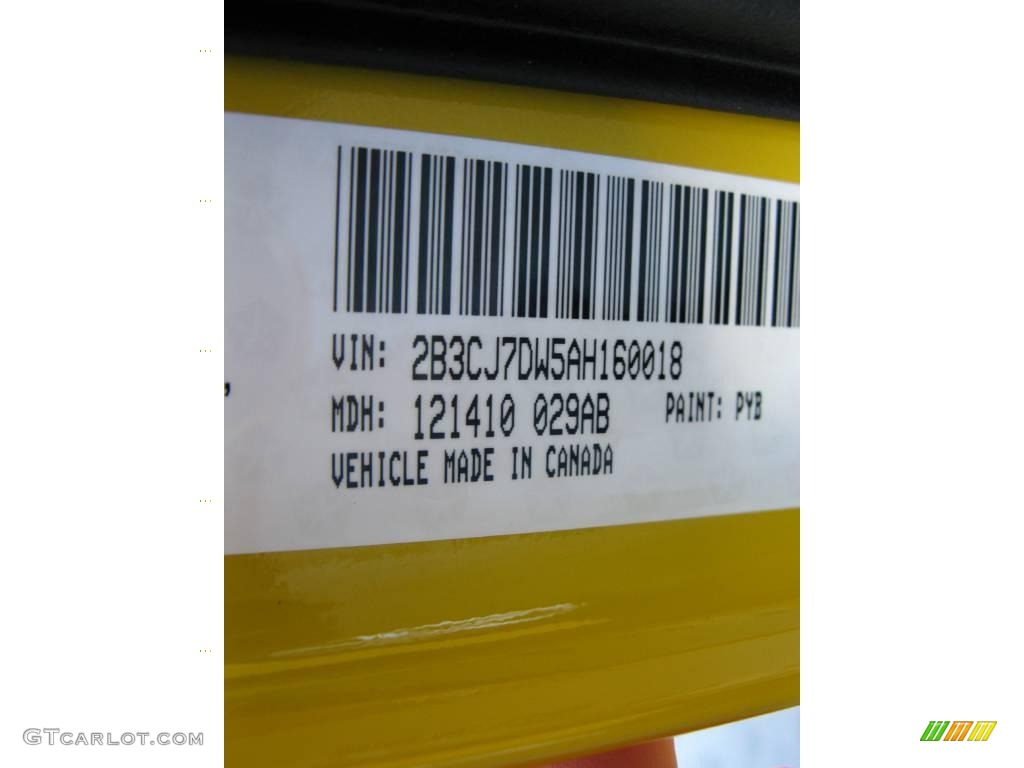 2010 Challenger Color Code PYB for Detonator Yellow Photo #24660856