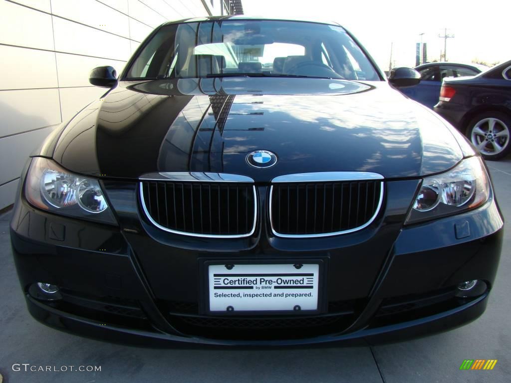 2007 3 Series 328xi Sedan - Black Sapphire Metallic / Beige photo #2