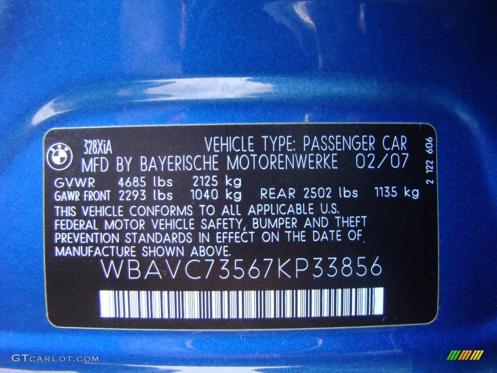 2007 3 Series 328xi Sedan - Montego Blue Metallic / Black photo #15