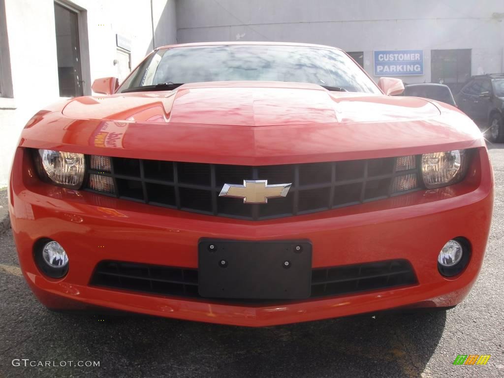 2010 Camaro LT Coupe - Inferno Orange Metallic / Gray photo #2