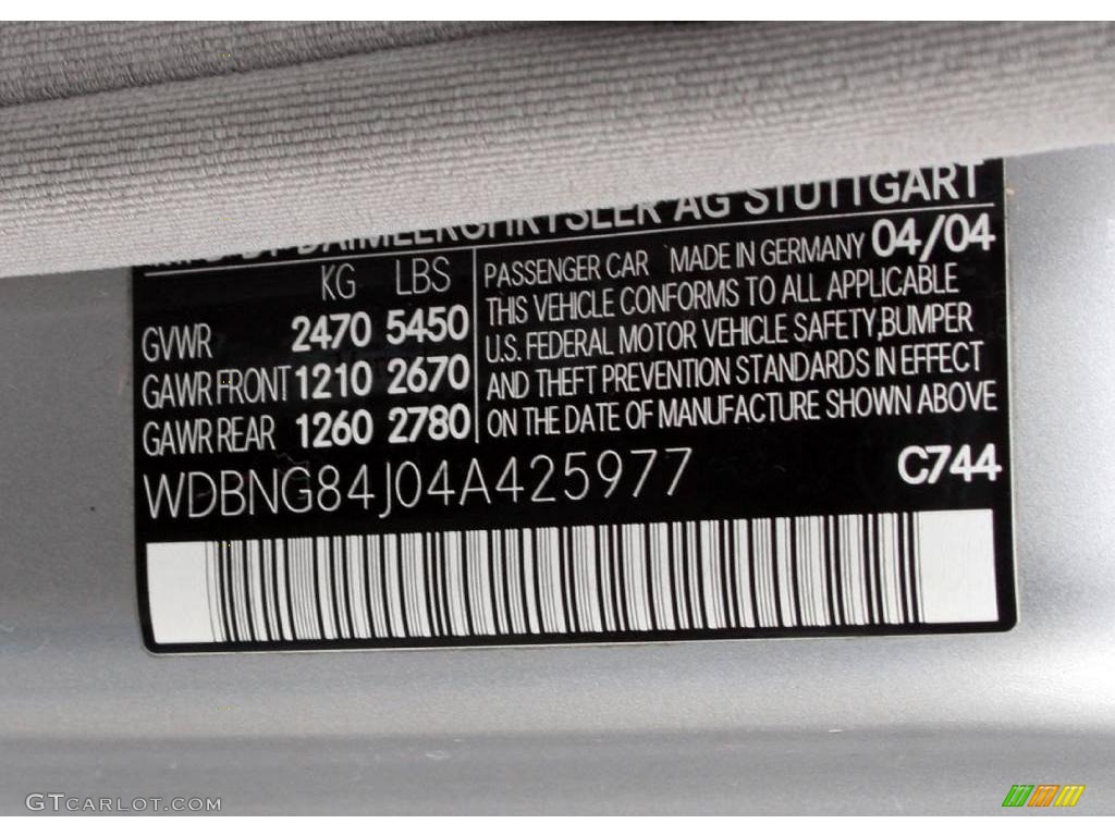 2004 S 500 4Matic Sedan - Brilliant Silver Metallic / Ash photo #25