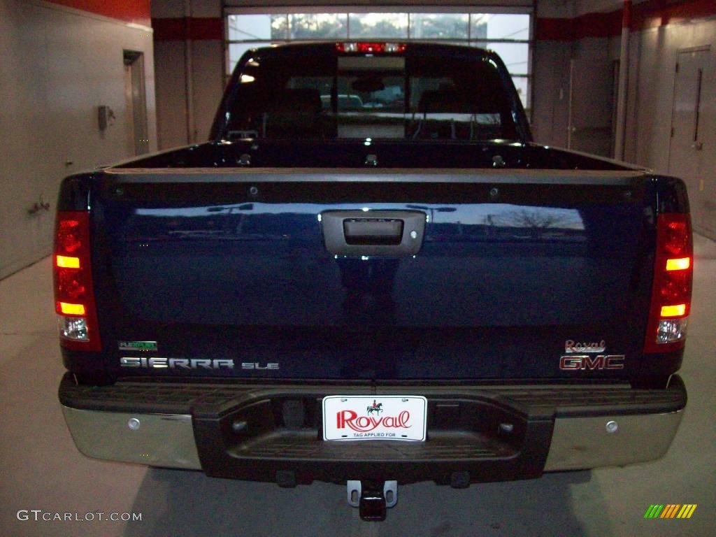 2010 Sierra 1500 SLE Extended Cab 4x4 - Midnight Blue Metallic / Very Dark Cashmere/Light Cashmere photo #5