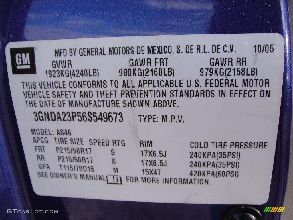 2006 HHR LT - Daytona Blue Metallic / Gray photo #15