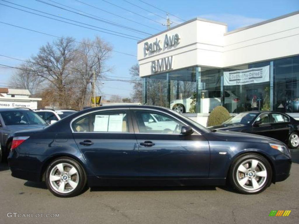 2007 5 Series 525i Sedan - Monaco Blue Metallic / Beige photo #1