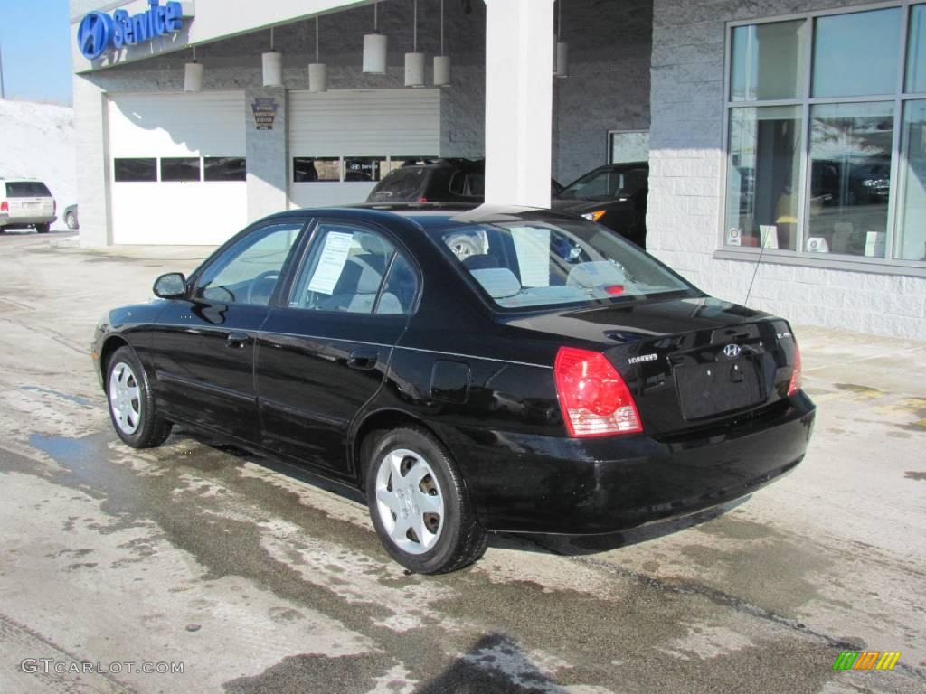 2006 Elantra GLS Sedan - Ebony Black / Gray photo #4