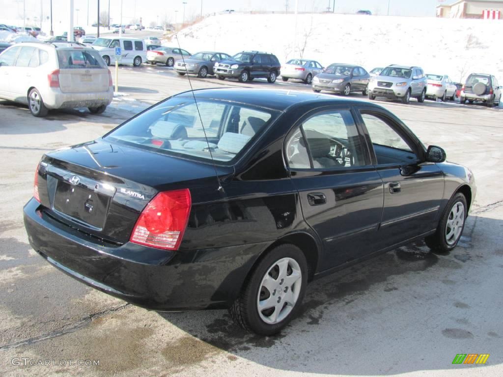 2006 Elantra GLS Sedan - Ebony Black / Gray photo #6