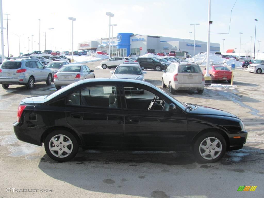 2006 Elantra GLS Sedan - Ebony Black / Gray photo #7
