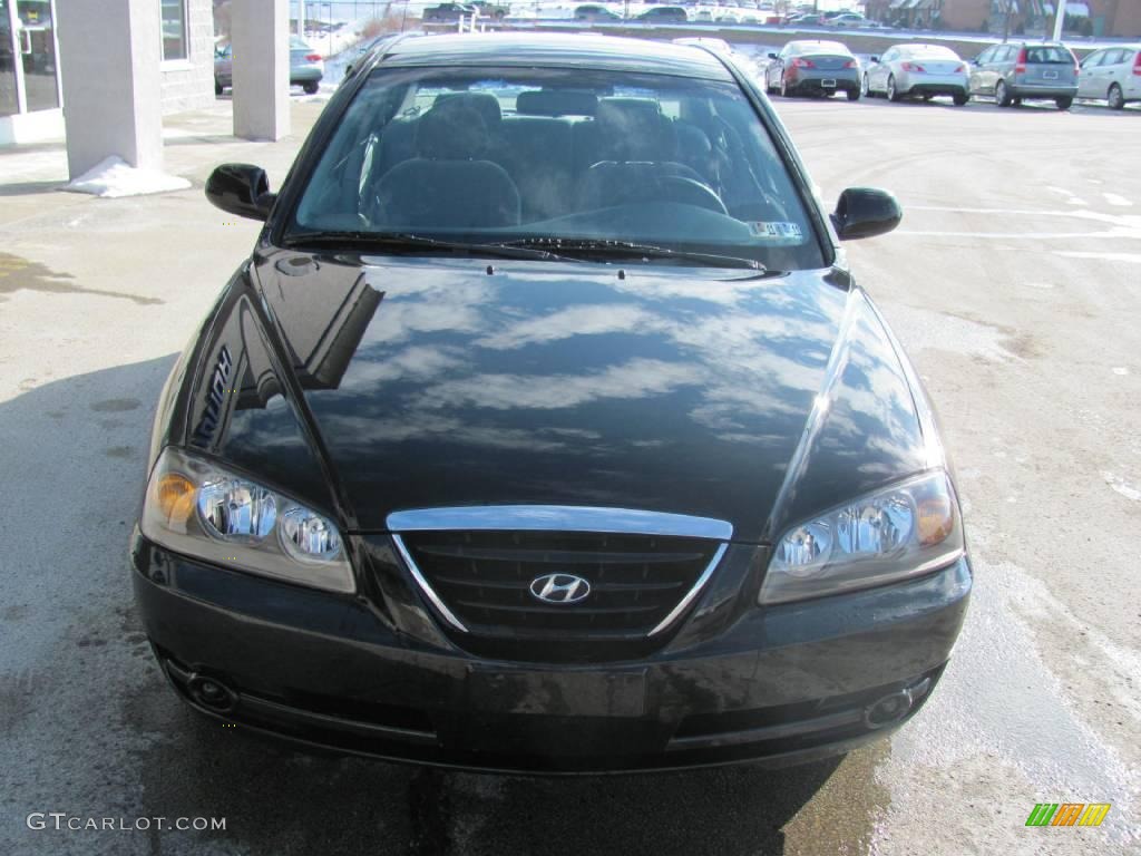 2006 Elantra GLS Sedan - Ebony Black / Gray photo #10