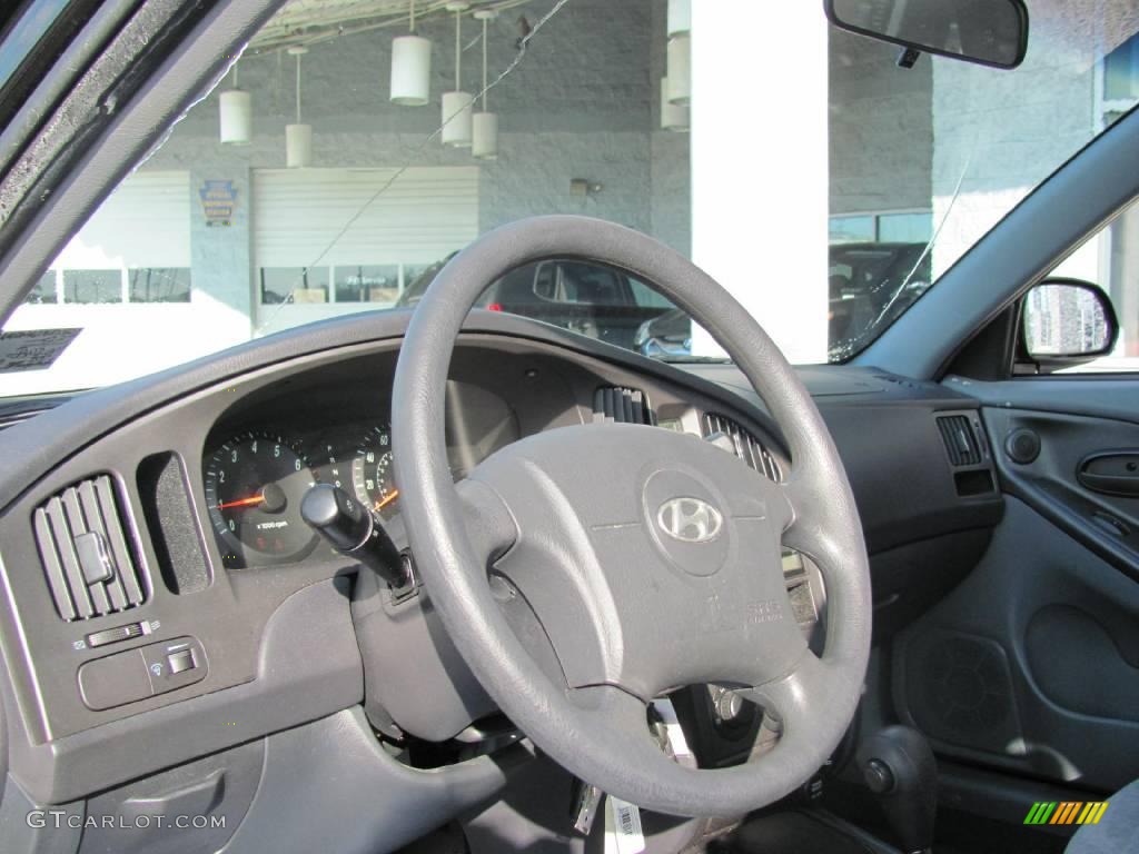 2006 Elantra GLS Sedan - Ebony Black / Gray photo #12