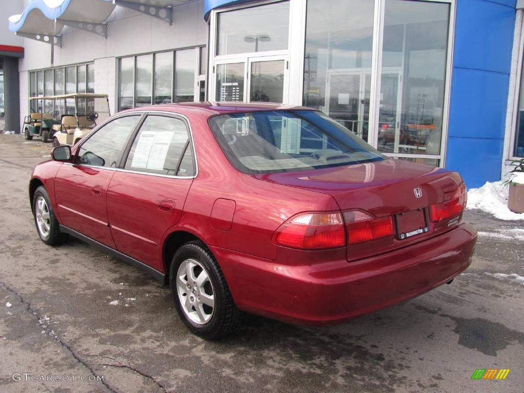 2000 Accord SE Sedan - Ruby Red Pearl / Ivory photo #4