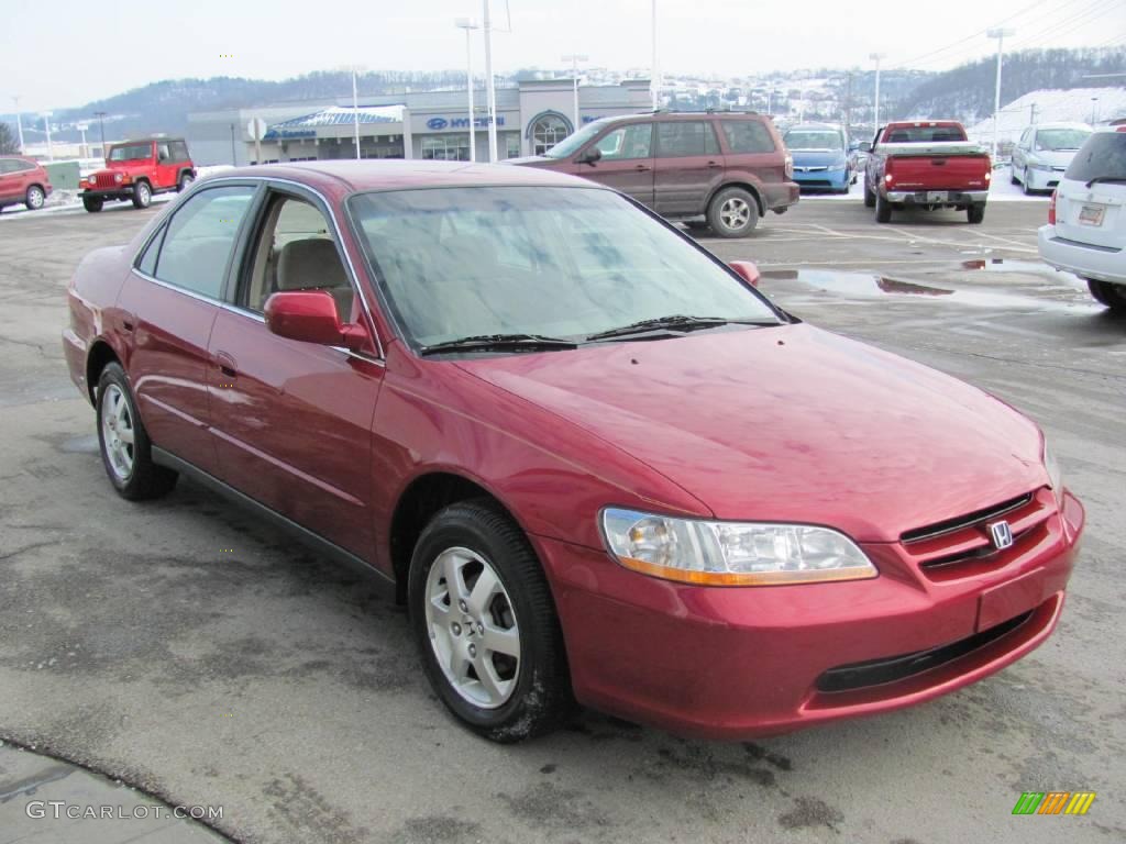 2000 Accord SE Sedan - Ruby Red Pearl / Ivory photo #9