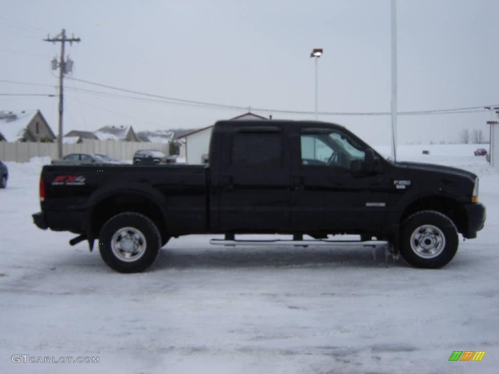 2003 F250 Super Duty Lariat Crew Cab 4x4 - Black / Medium Parchment Beige photo #6