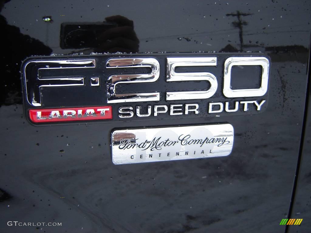 2003 F250 Super Duty Lariat Crew Cab 4x4 - Black / Medium Parchment Beige photo #20