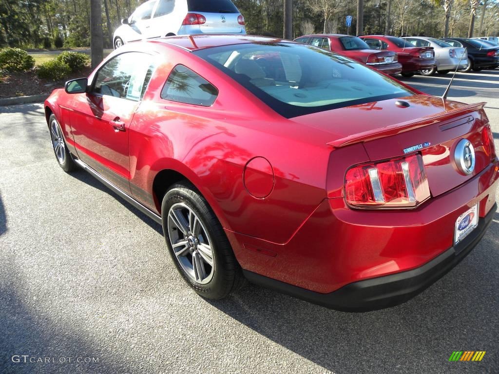 2010 Mustang V6 Premium Coupe - Red Candy Metallic / Stone photo #12