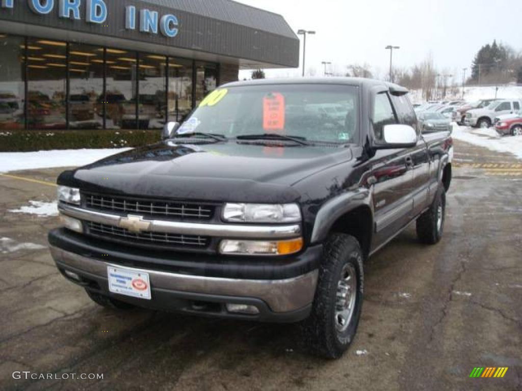 2000 Silverado 2500 LS Extended Cab 4x4 - Onyx Black / Graphite photo #11