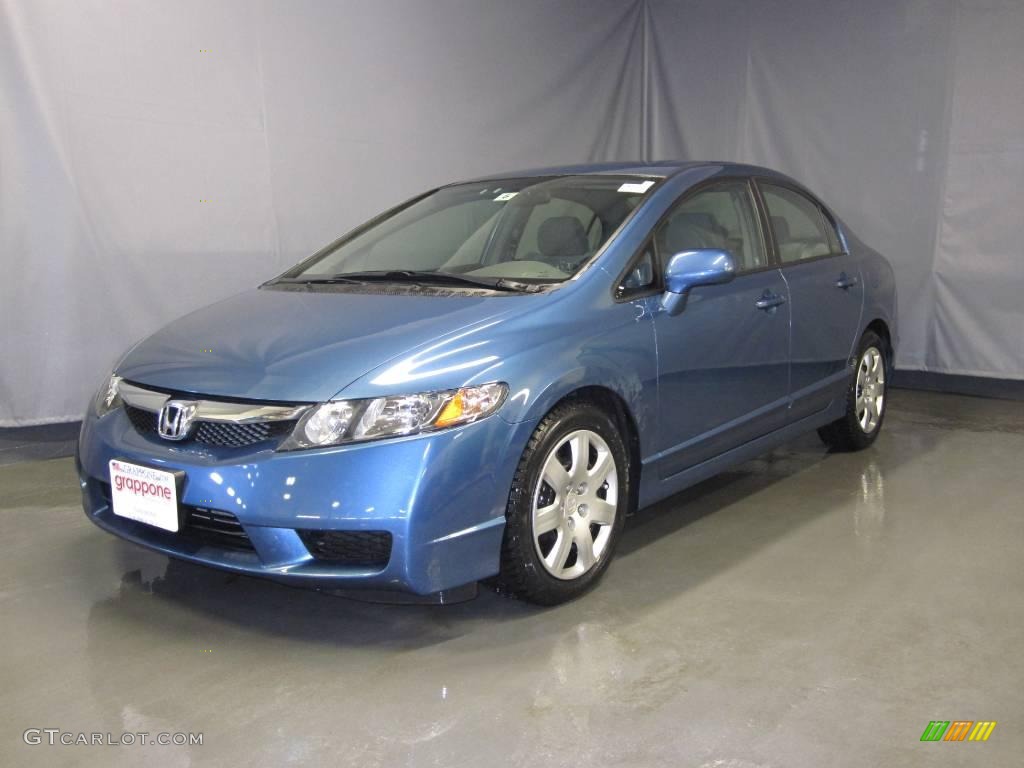 2009 Civic LX Sedan - Atomic Blue Metallic / Gray photo #1