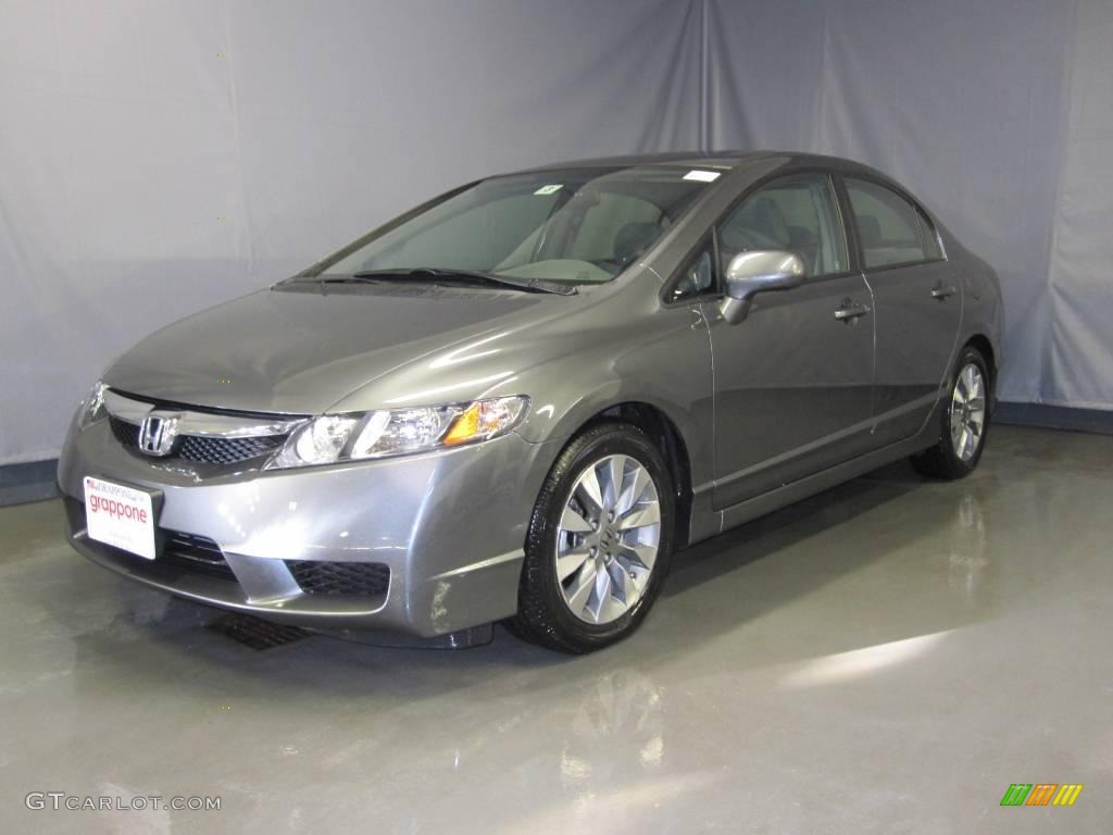 2009 Civic EX Sedan - Polished Metal Metallic / Gray photo #1