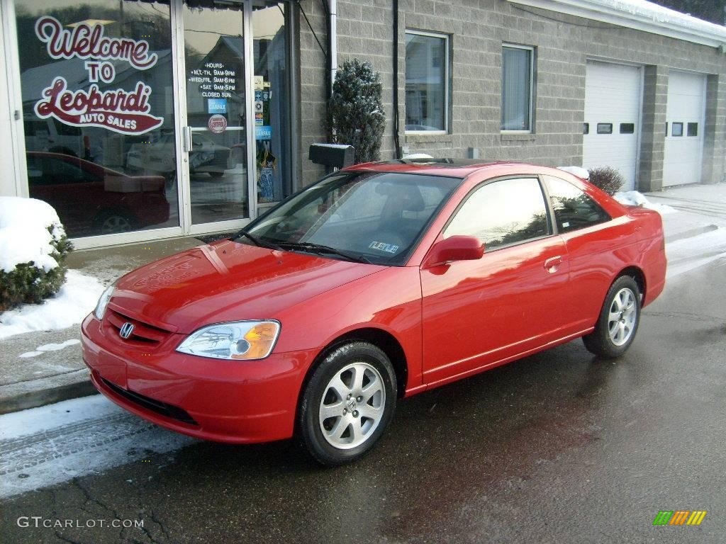 2003 Civic EX Coupe - Rallye Red / Black photo #1