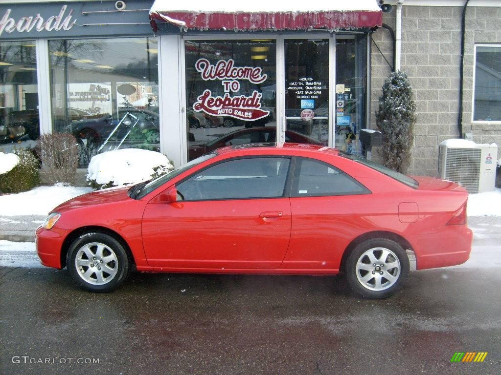 2003 Civic EX Coupe - Rallye Red / Black photo #2