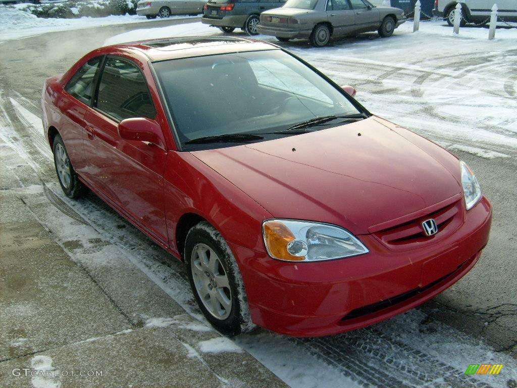 2003 Civic EX Coupe - Rallye Red / Black photo #6