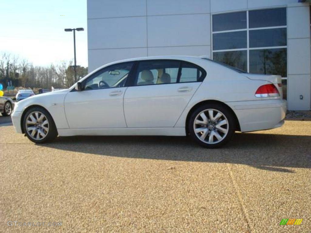 2003 7 Series 745Li Sedan - Alpine White / Dark Beige/Beige III photo #3