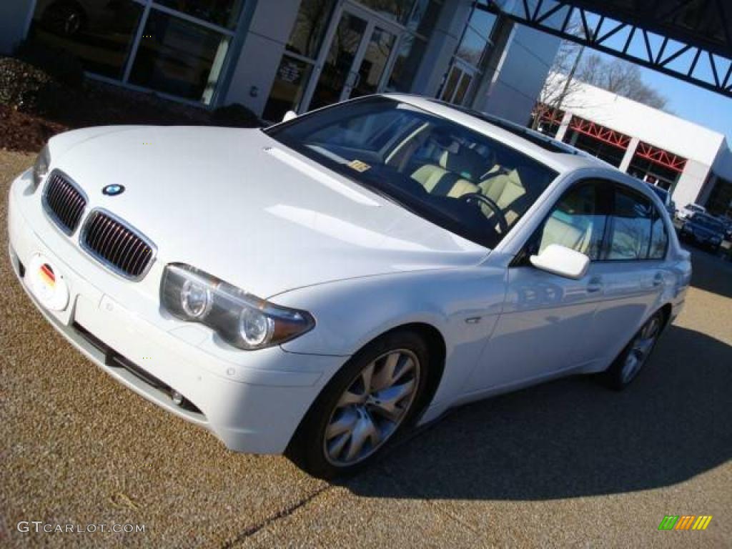 2003 7 Series 745Li Sedan - Alpine White / Dark Beige/Beige III photo #8