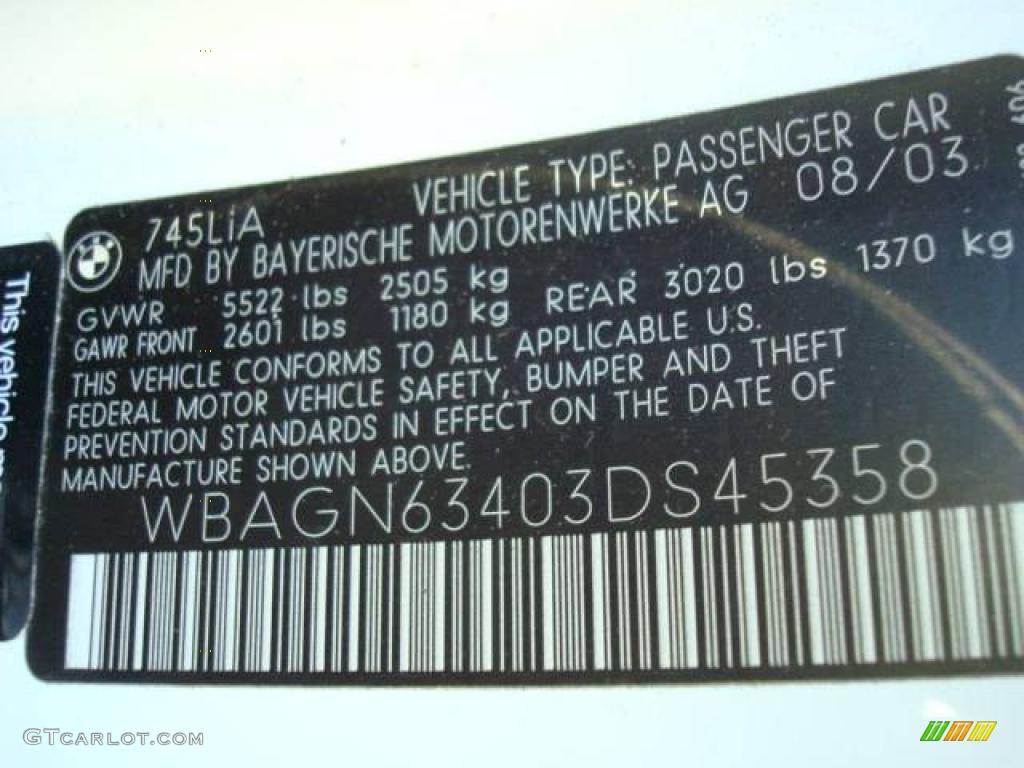 2003 7 Series 745Li Sedan - Alpine White / Dark Beige/Beige III photo #25