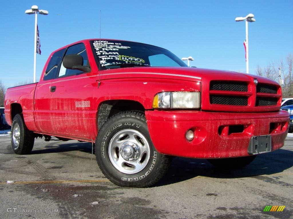 2000 Ram 2500 SLT Extended Cab - Flame Red / Agate photo #1