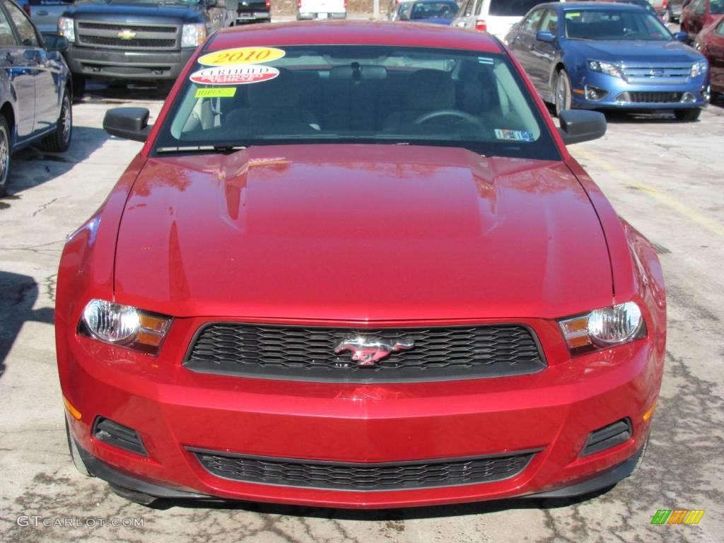 2010 Mustang V6 Premium Coupe - Red Candy Metallic / Stone photo #4