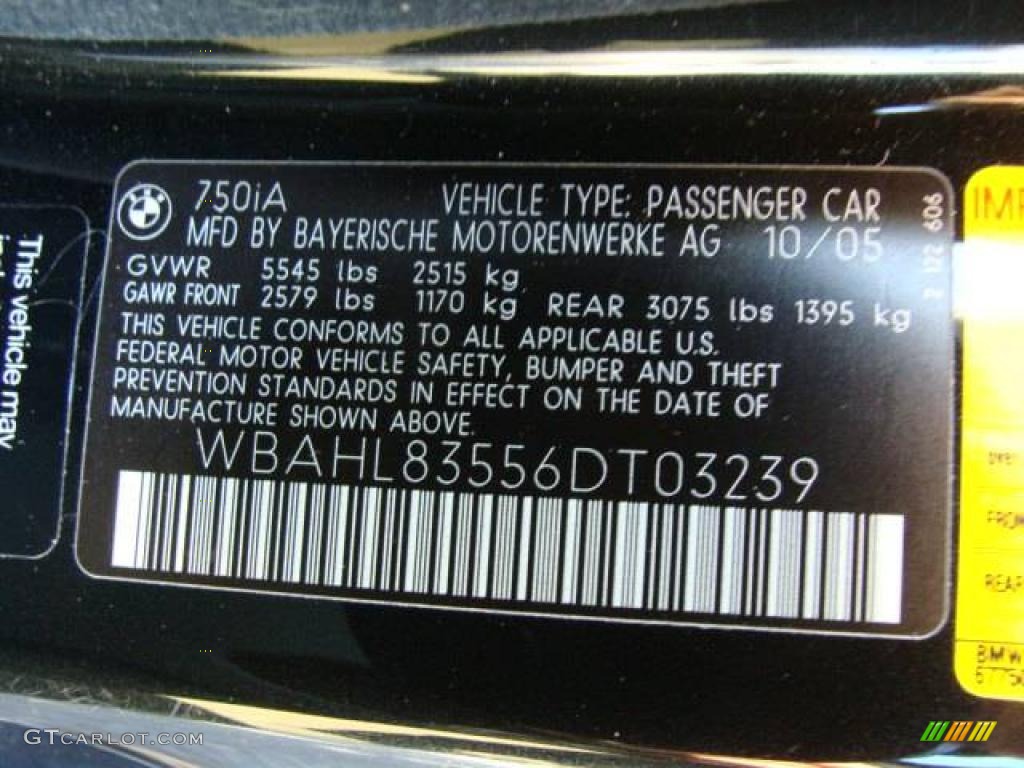 2006 7 Series 750i Sedan - Black Sapphire Metallic / Black/Black photo #26