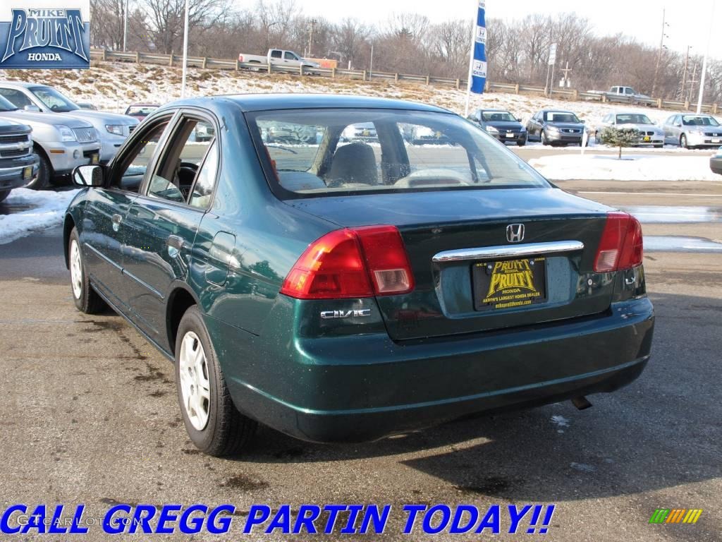 2001 Civic LX Sedan - Clover Green / Beige photo #2