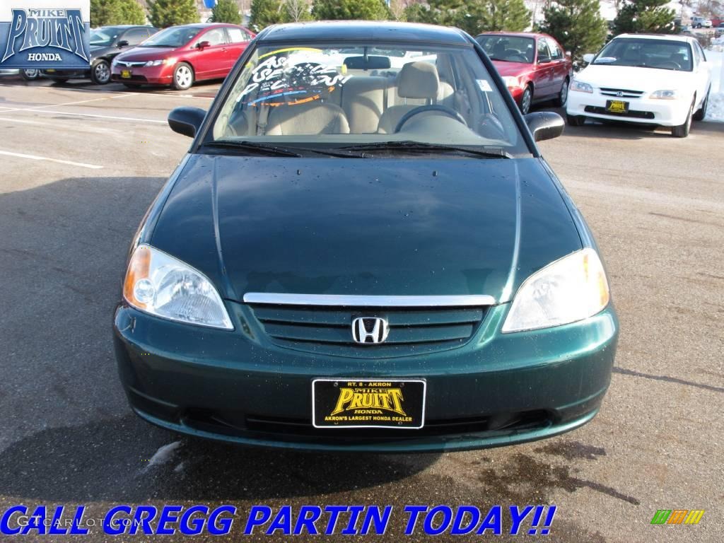 2001 Civic LX Sedan - Clover Green / Beige photo #4