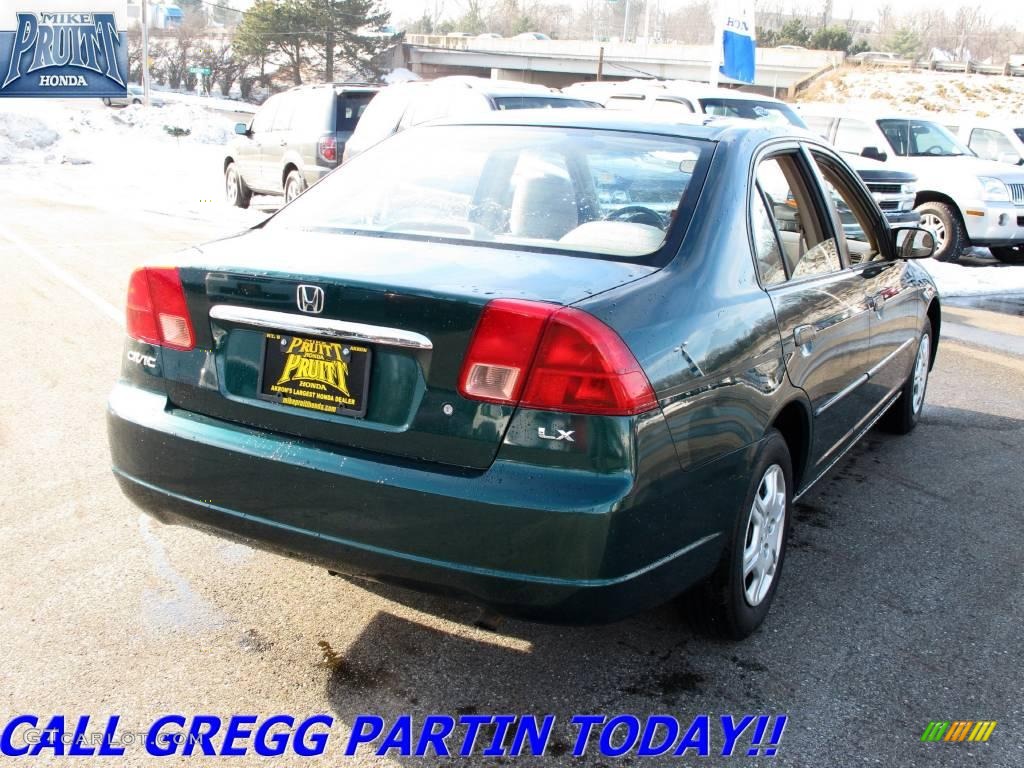 2001 Civic LX Sedan - Clover Green / Beige photo #7