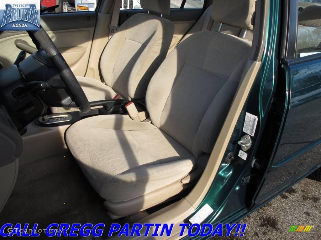 2001 Civic LX Sedan - Clover Green / Beige photo #11