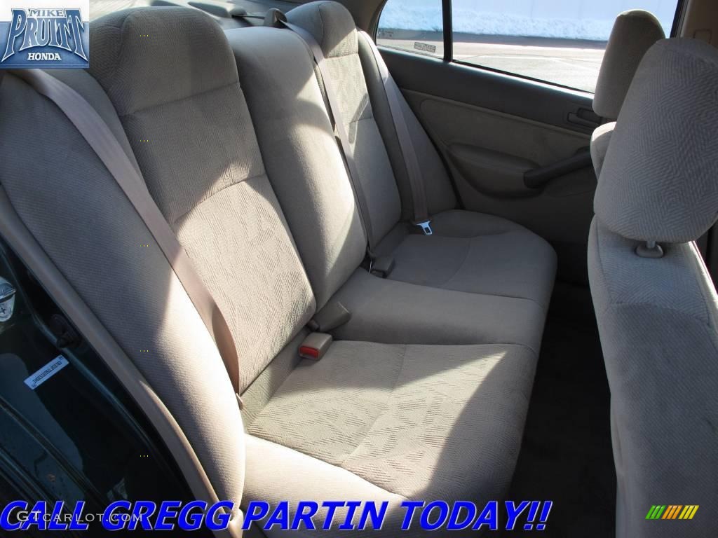 2001 Civic LX Sedan - Clover Green / Beige photo #13