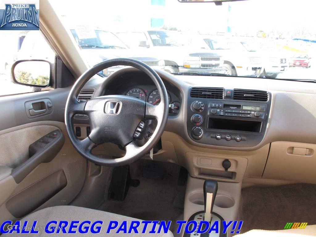 2001 Civic LX Sedan - Clover Green / Beige photo #15