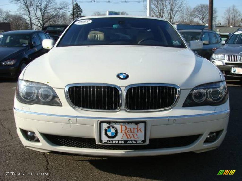 2007 7 Series 750i Sedan - Alpine White / Beige photo #3