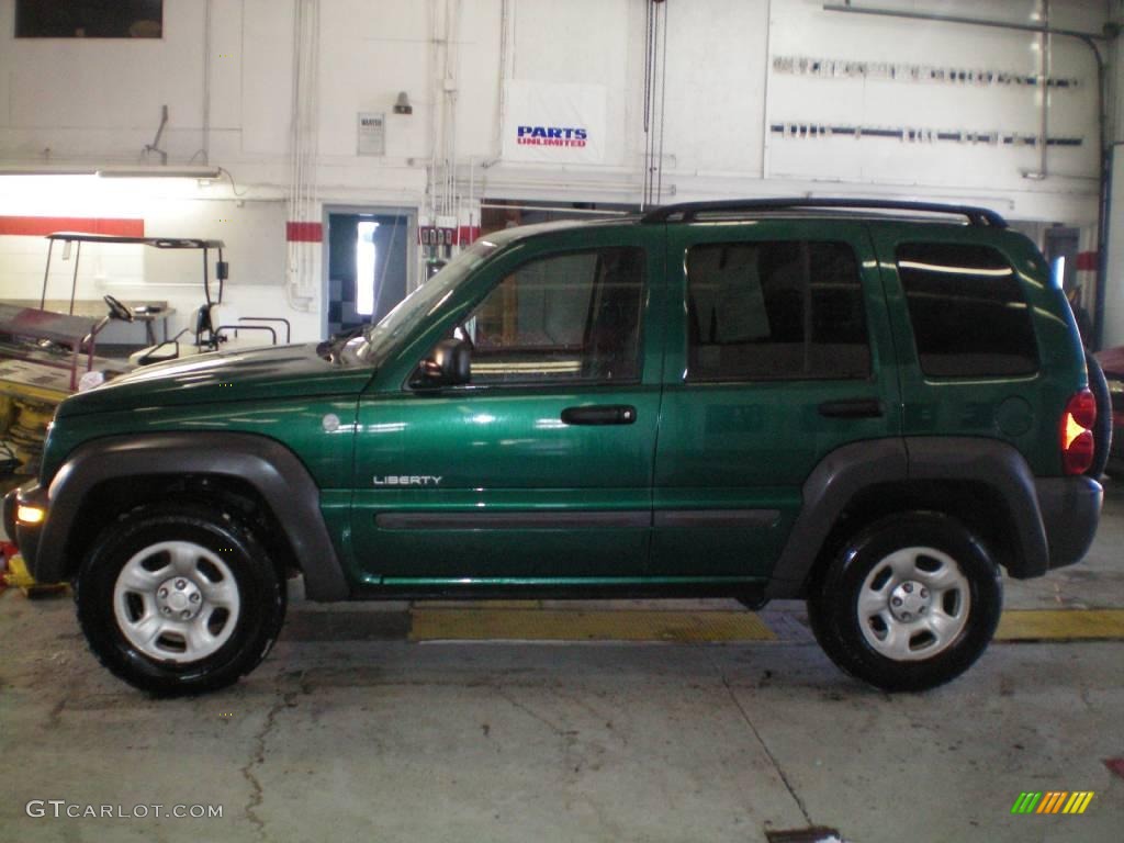 2004 Liberty Sport 4x4 - Timberline Green Pearl / Dark Slate Gray photo #6