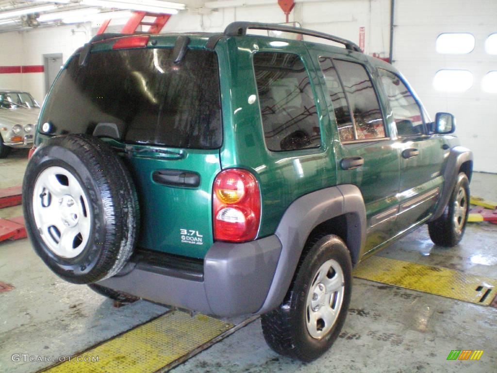 2004 Liberty Sport 4x4 - Timberline Green Pearl / Dark Slate Gray photo #9