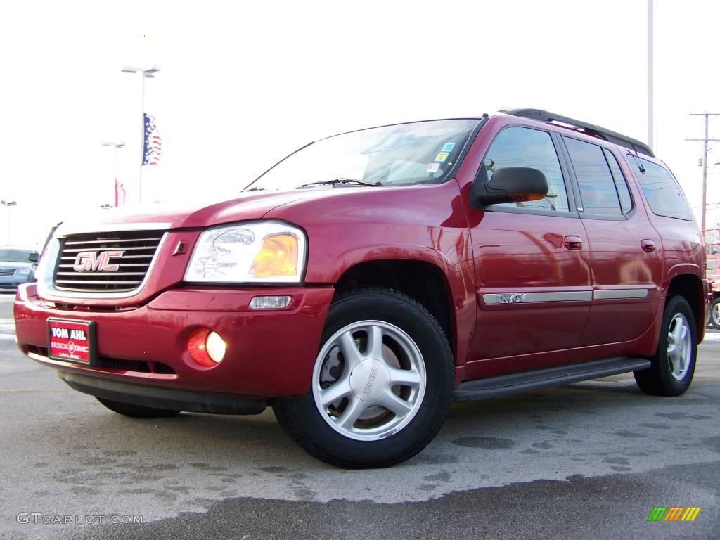 2002 Envoy XL SLT 4x4 - Magnetic Red Metallic / Dark Pewter photo #5